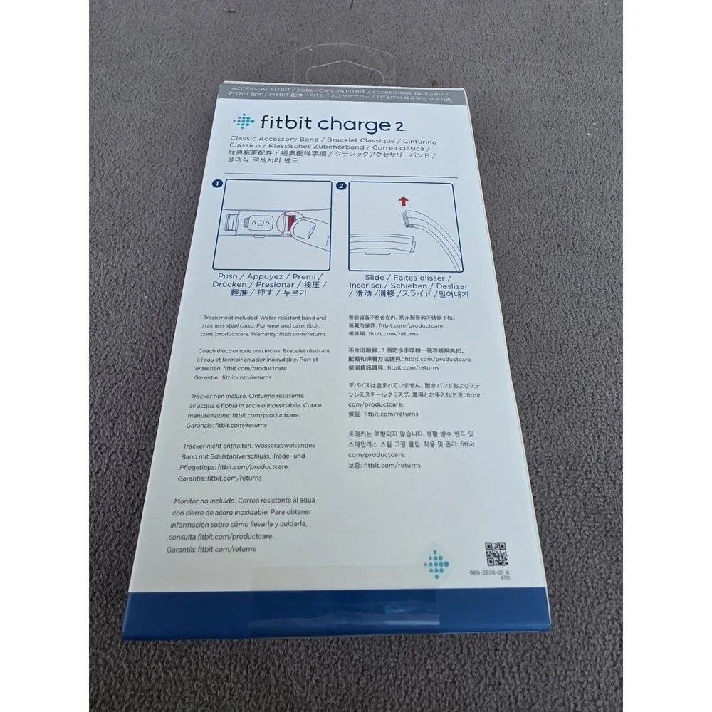 Fitbit Charge 2 Classic Accessory Band Bracelet Authentic Fitbit Blue Size XLG